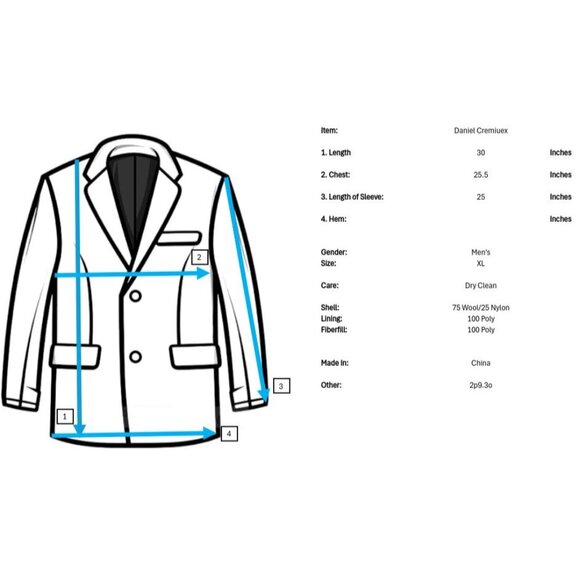 Daniel Cremieux Collection Wool Coat Mens XL Gray Pockets Lined Insulation - Picture 10 of 10